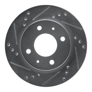 Dodge Atos Brake Rotor (1) - Front Left - R1 Concepts - Drilled & Slotted - Silver - `98-`12
